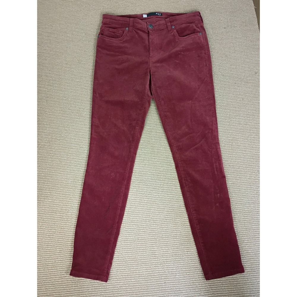 Kut From The Kloth Womens Size 8 Burgundy Corduroy Mia Toothpick Skinny - Picture 11 of 11